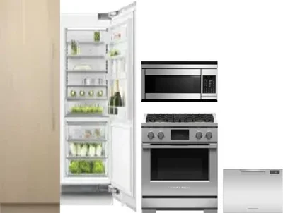 5 Piece Package Includes Refrigerator, Freezer, Range, Microwave And Dishwasher